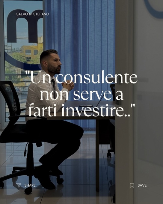 Post editoriale per il consulente finanziario Salvo Di Stefano, formato citazione.