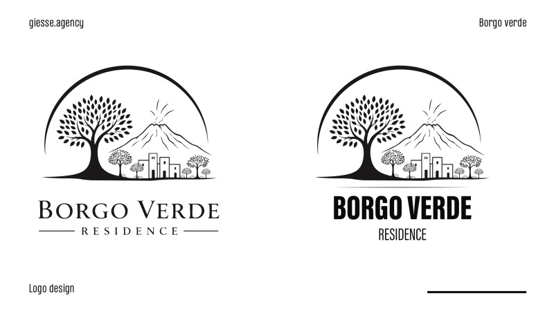 Borgo Verde Residence &mdash; le varianti tipografiche del logotipo.